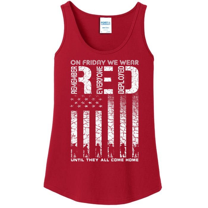 Red Friday Military On Friday We Wear Red Veteran Ladies Essential Tank