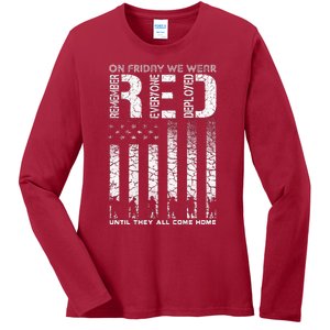 Red Friday Military On Friday We Wear Red Veteran Ladies Long Sleeve Shirt