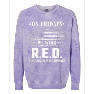 RED Friday Military US Army Remember erveryone deployed Colorblast Crewneck Sweatshirt