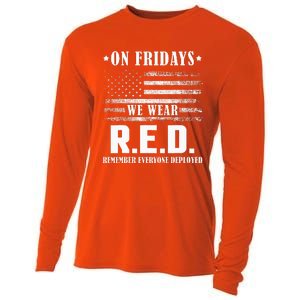 RED Friday Military US Army Remember erveryone deployed Cooling Performance Long Sleeve Crew