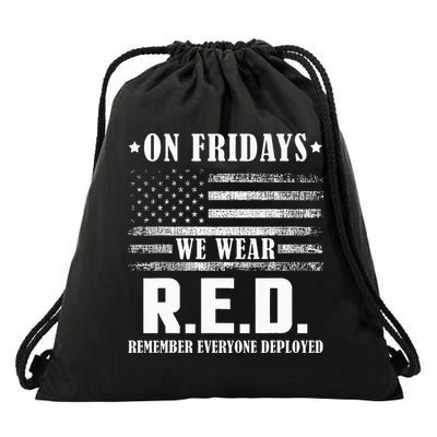RED Friday Military US Army Remember erveryone deployed Drawstring Bag
