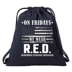 RED Friday Military US Army Remember erveryone deployed Drawstring Bag