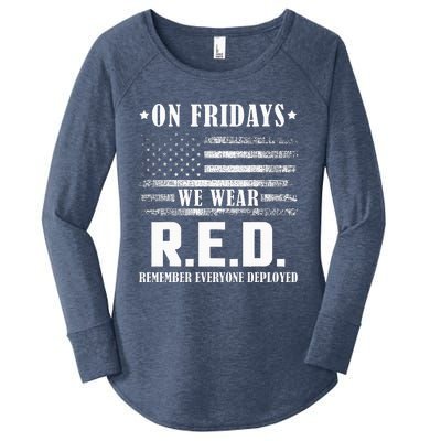 RED Friday Military US Army Remember erveryone deployed Women's Perfect Tri Tunic Long Sleeve Shirt