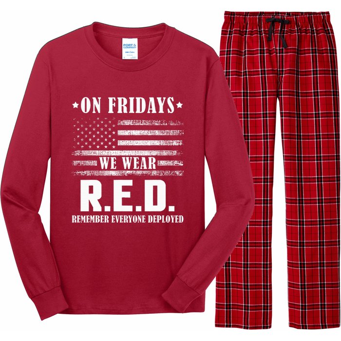 RED Friday Military US Army Remember erveryone deployed Long Sleeve Pajama Set