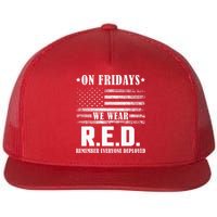 RED Friday Military US Army Remember erveryone deployed Flat Bill Trucker Hat