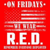 RED Friday Military US Army Remember erveryone deployed Flat Bill Trucker Hat