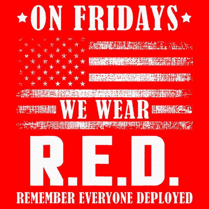 RED Friday Military US Army Remember erveryone deployed Flat Bill Trucker Hat