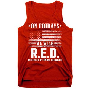 RED Friday Military US Army Remember erveryone deployed Tank Top