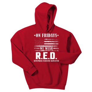 RED Friday Military US Army Remember erveryone deployed Kids Hoodie