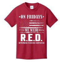 RED Friday Military US Army Remember erveryone deployed Kids T-Shirt