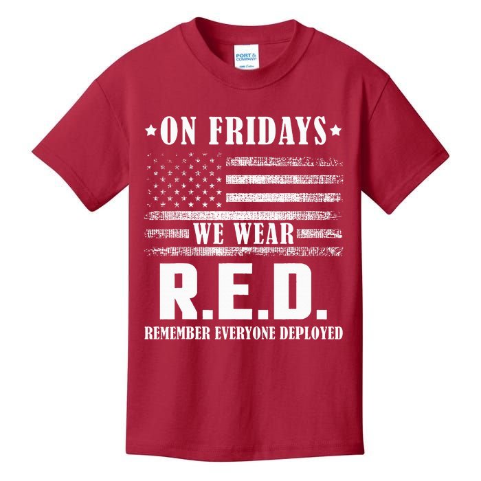 RED Friday Military US Army Remember erveryone deployed Kids T-Shirt