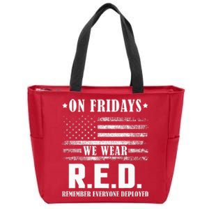 RED Friday Military US Army Remember erveryone deployed Zip Tote Bag