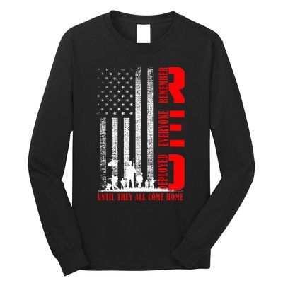 Red Friday Military U.S A.R.M.Y Remember Erveryone Deployed Long Sleeve Shirt