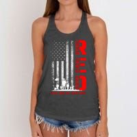 Red Friday Military U.S A.R.M.Y Remember Erveryone Deployed Women's Knotted Racerback Tank