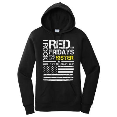 Red Friday Military Brother Gift Wear Red For My Sister Women's Pullover Hoodie