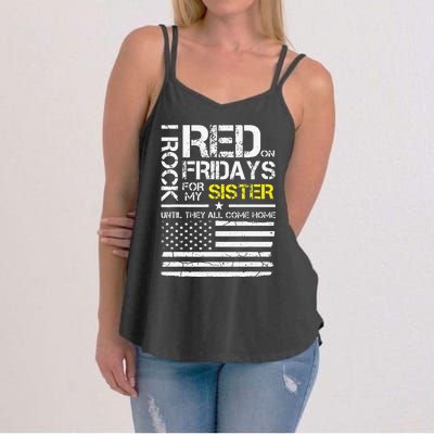 Red Friday Military Brother Gift Wear Red For My Sister Women's Strappy Tank