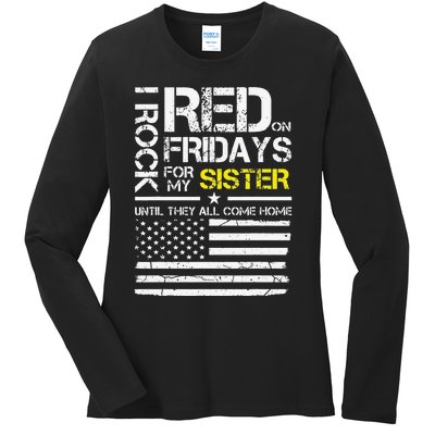 Red Friday Military Brother Gift Wear Red For My Sister Ladies Long Sleeve Shirt