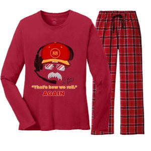 Reid Frozen Mustache ReidS Frozen Stache Women's Long Sleeve Flannel Pajama Set 