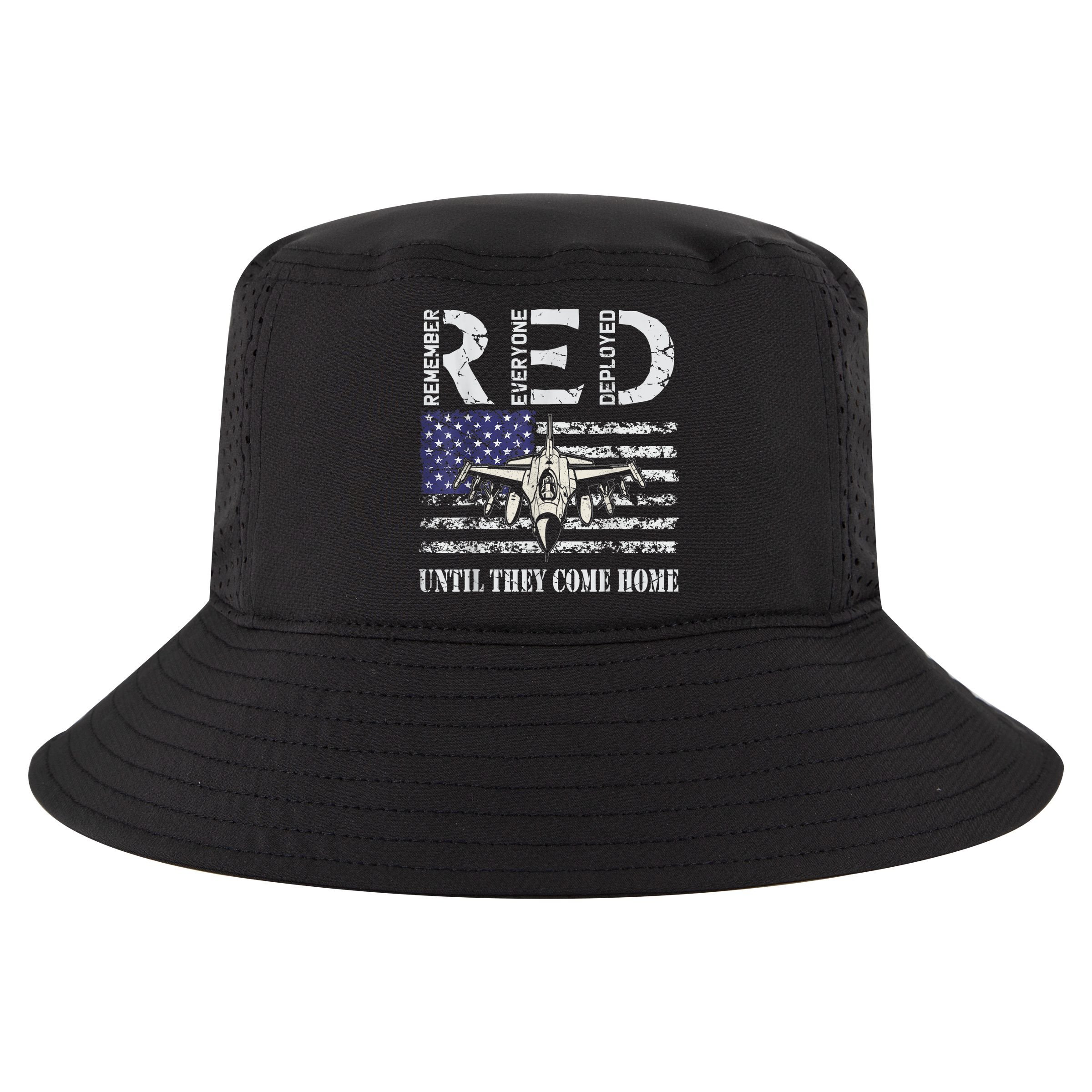RED Friday Military S Air Force USAF US Flag Veteran Cool Comfort Performance Bucket Hat