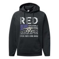 RED Friday Military S Air Force USAF US Flag Veteran Performance Fleece Hoodie