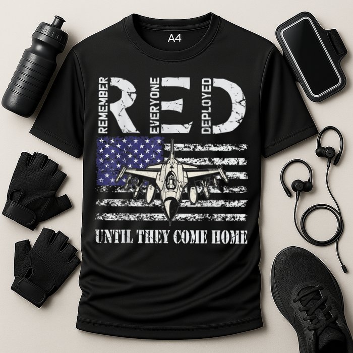 RED Friday Military S Air Force USAF US Flag Veteran Cooling Performance Crew T-Shirt