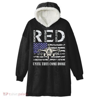 RED Friday Military S Air Force USAF US Flag Veteran Hooded Wearable Blanket