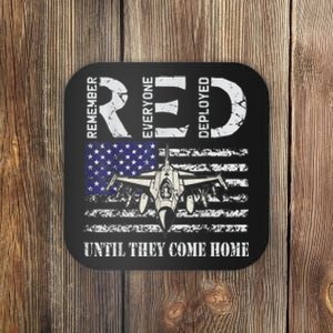 RED Friday Military S Air Force USAF US Flag Veteran Coaster