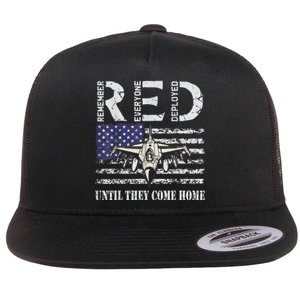 RED Friday Military S Air Force USAF US Flag Veteran Flat Bill Trucker Hat