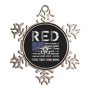 RED Friday Military S Air Force USAF US Flag Veteran Metallic Star Ornament