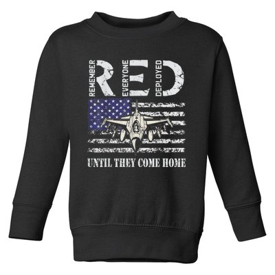 RED Friday Military S Air Force USAF US Flag Veteran Toddler Sweatshirt