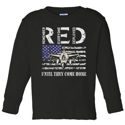 RED Friday Military S Air Force USAF US Flag Veteran Toddler Long Sleeve Shirt