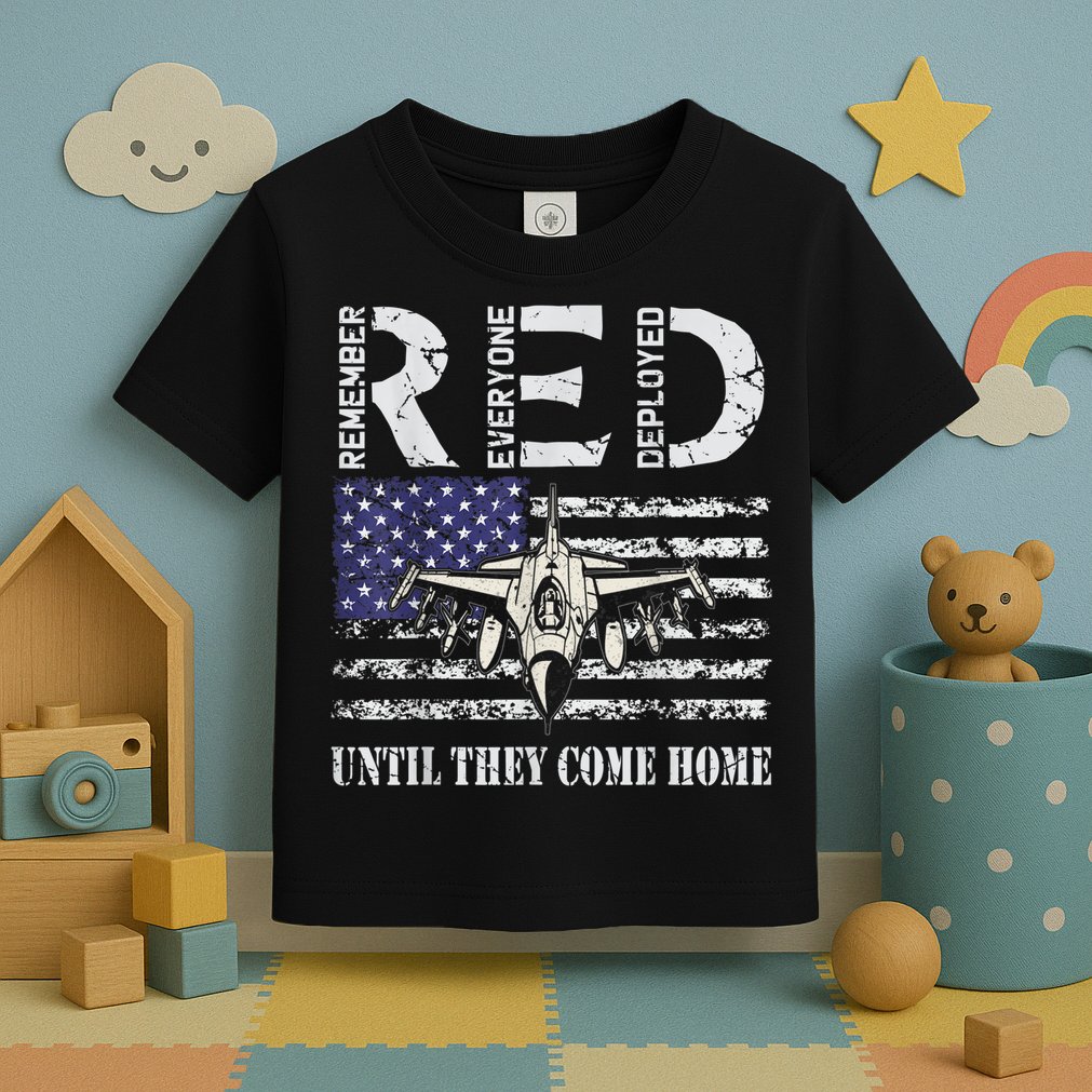 RED Friday Military S Air Force USAF US Flag Veteran Toddler T-Shirt