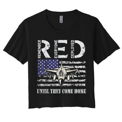RED Friday Military S Air Force USAF US Flag Veteran Crop Top
