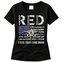 RED Friday Military S Air Force USAF US Flag Veteran Womens T-Shirt