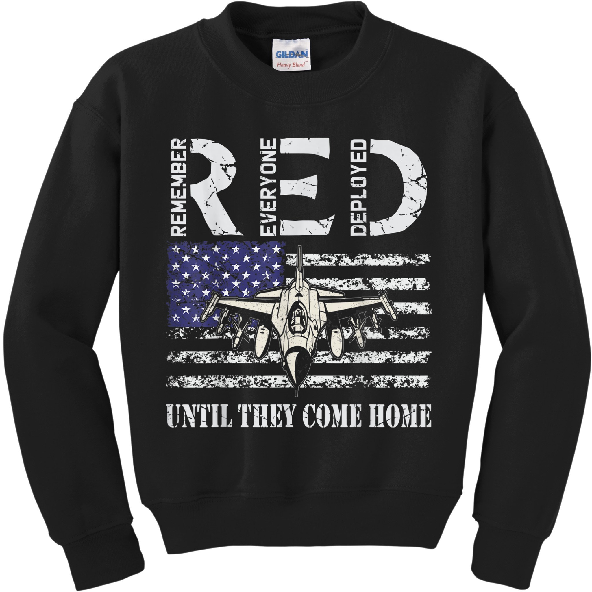 RED Friday Military S Air Force USAF US Flag Veteran Kids Sweatshirt