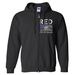 RED Friday Military S Air Force USAF US Flag Veteran Full Zip Hoodie