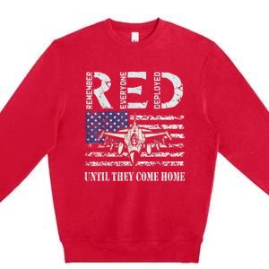 RED Friday Military S Air Force USAF US Flag Veteran Premium Crewneck Sweatshirt