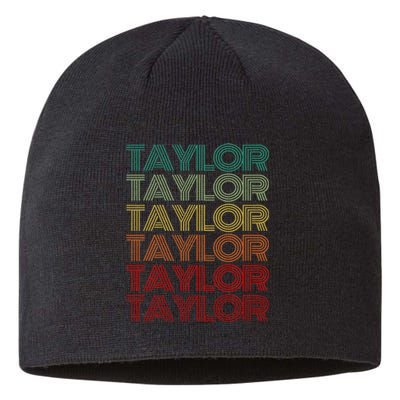 Retro First Name Taylor Girl Boy Personalized Sustainable Beanie