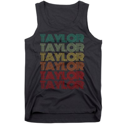 Retro First Name Taylor Girl Boy Personalized Tank Top