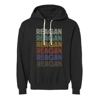 Reagan First Name Retro Vintage 90s Stylet Garment-Dyed Fleece Hoodie