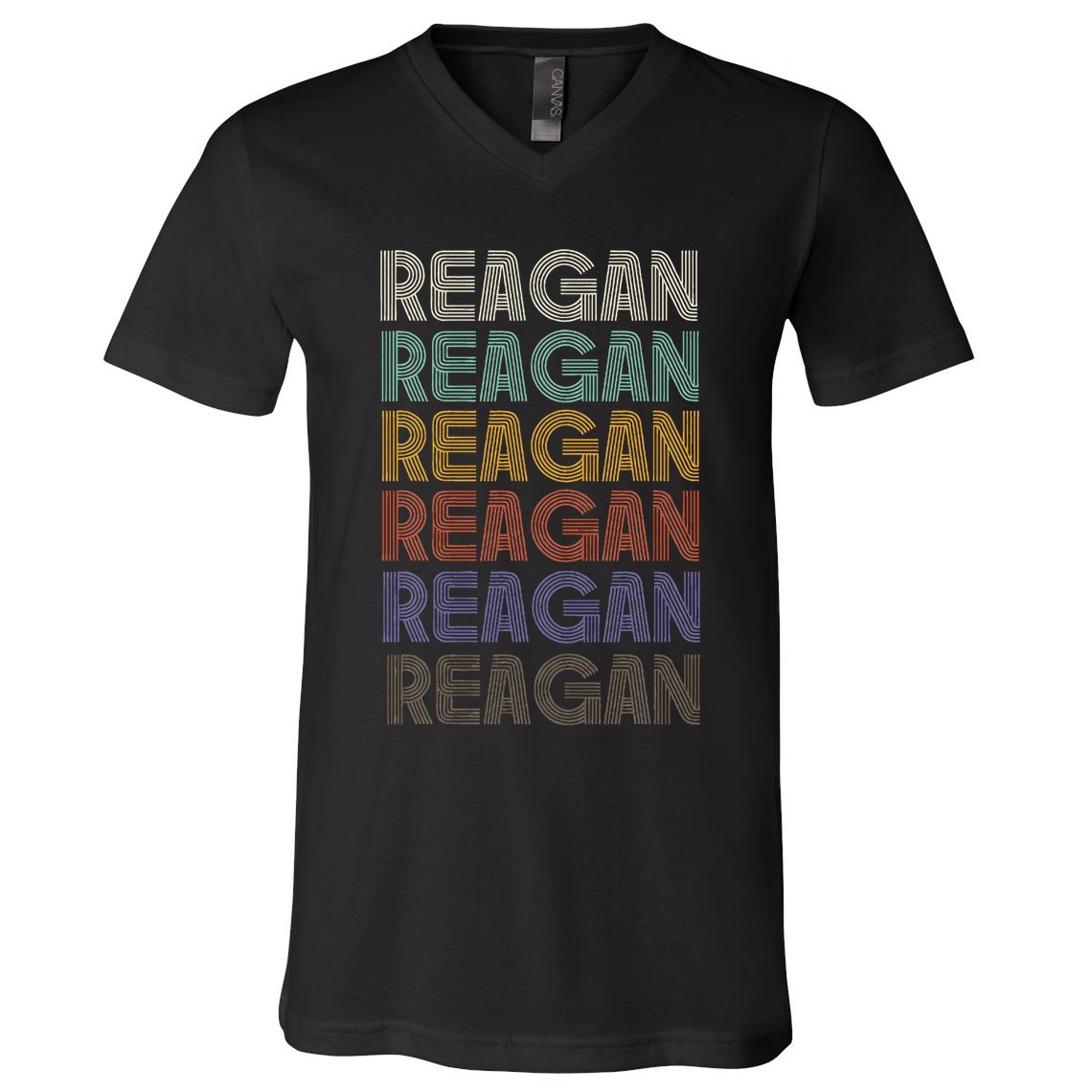 Reagan First Name Retro Vintage 90s Stylet V-Neck T-Shirt