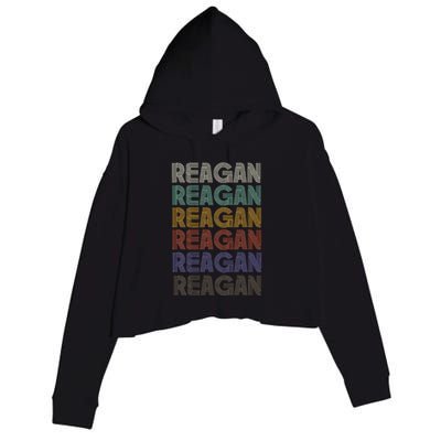 Reagan First Name Retro Vintage 90s Stylet Crop Fleece Hoodie