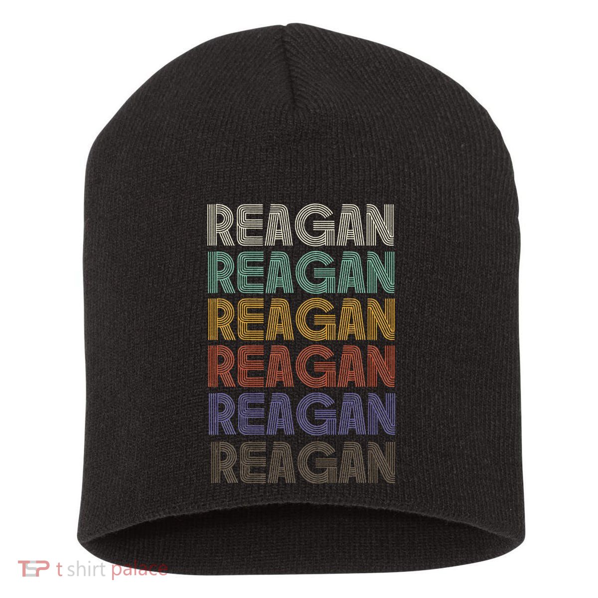 Reagan First Name Retro Vintage 90s Stylet Short Acrylic Beanie