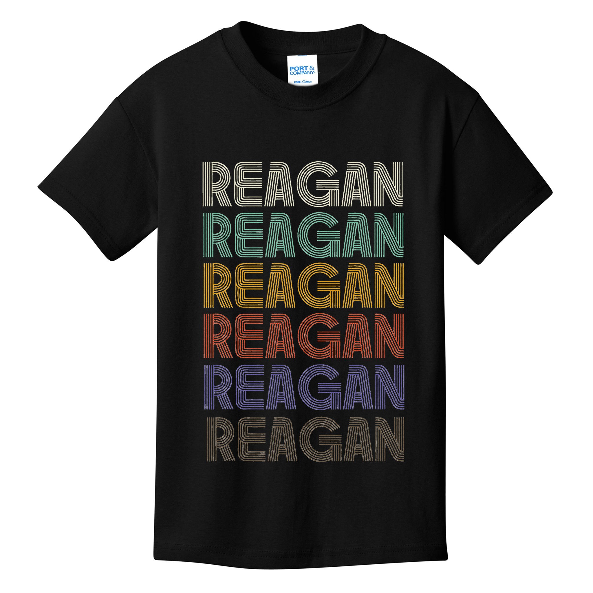Reagan First Name Retro Vintage 90s Stylet Kids T-Shirt