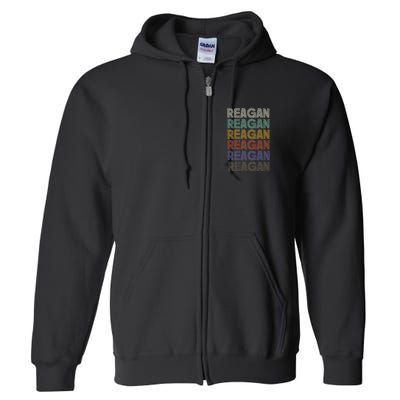 Reagan First Name Retro Vintage 90s Stylet Full Zip Hoodie