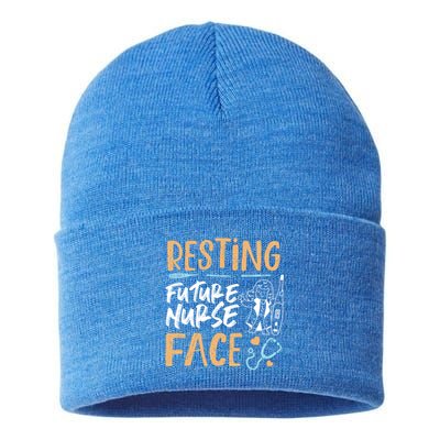 Resting Future Nurse Face For Nursing Student Cute Gift Sustainable Knit Beanie