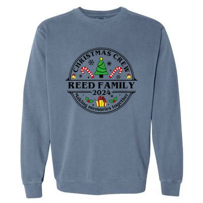 Reed Family Name Matching Christmas Crew Xmas 2024 Garment-Dyed Sweatshirt