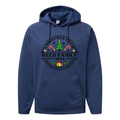 Reed Family Name Matching Christmas Crew Xmas 2024 Performance Fleece Hoodie