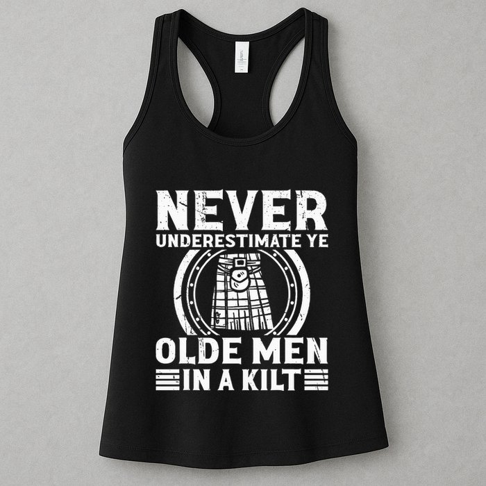 Ren Faire Never Underestimate Ye Olde In A Kilt Womens Tank Top