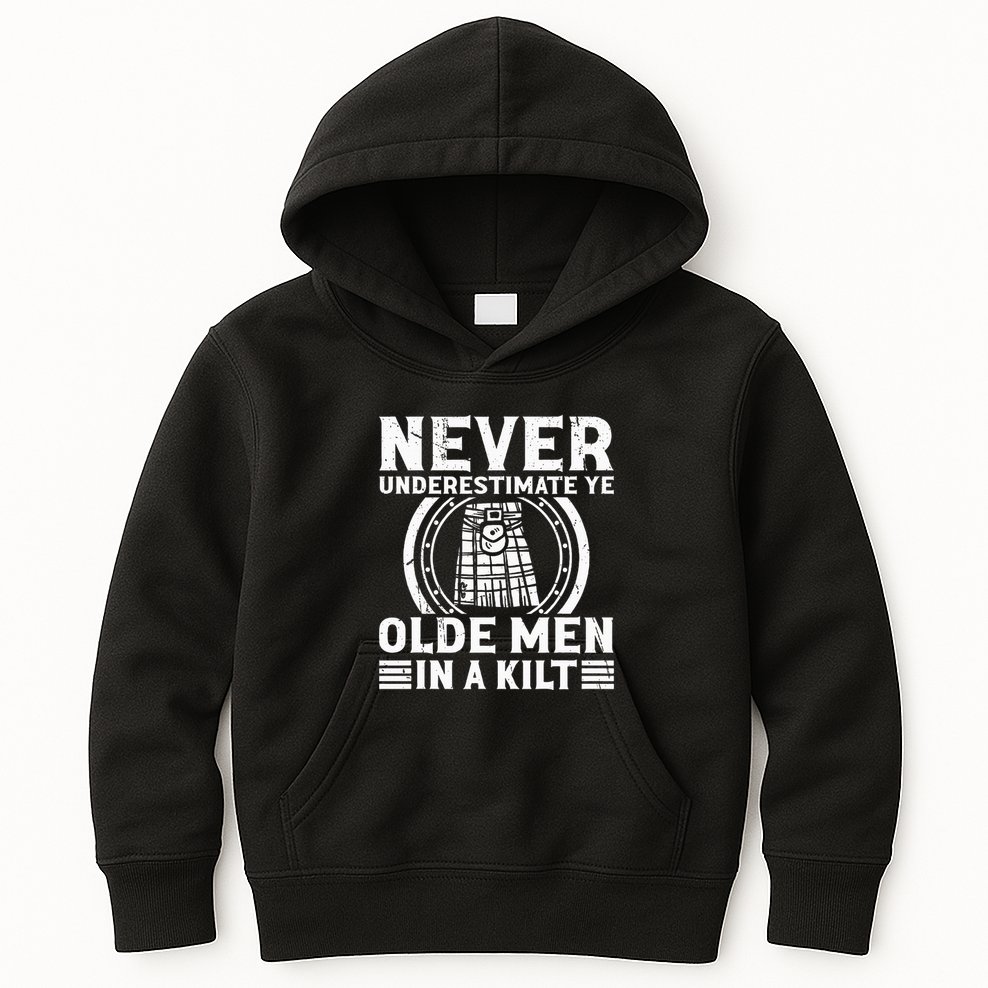 Ren Faire Never Underestimate Ye Olde In A Kilt Kids Hoodie